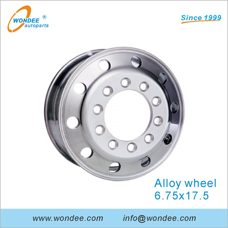 Llanta de rueda de aleación de aluminio de 8,25x22,5 pulgadas para semirremolques y piezas de camiones resistentes